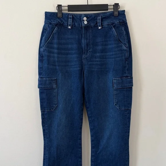PAIGE Dion High Rise Bootcut Cargo Jeans in Gracielou Size 29